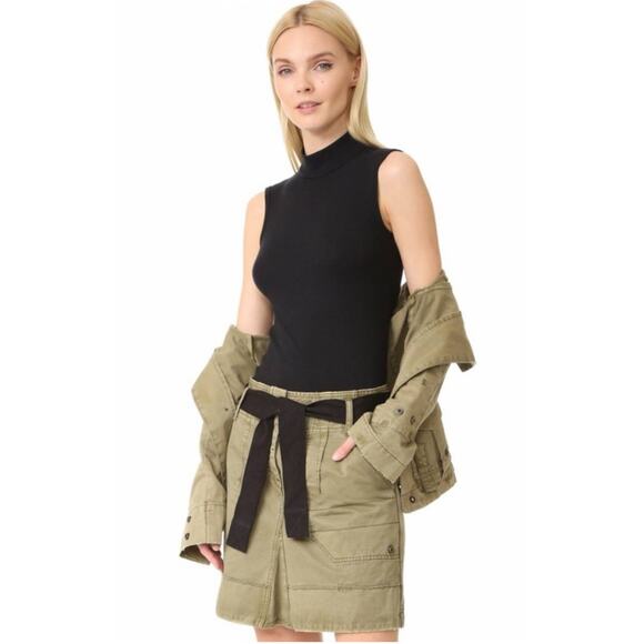 Zadig & Voltaire Jewel Grunge Olive Green Cotton Canvas Utility Skirt 36 S - Picture 1 of 9